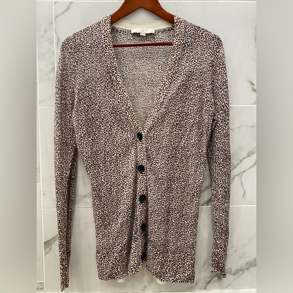 Loft Long sleeve cardigan animal print